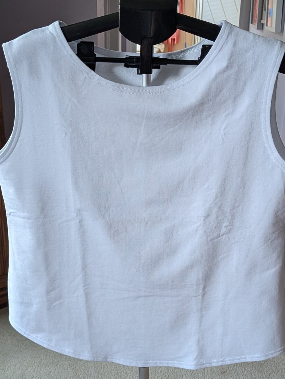 Made In Canada Classic White Sleeveless Women's Top. 96 Percent Cotton